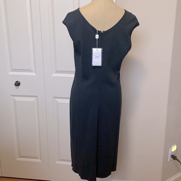 NWT Armani Midi Dress Womens 10 work office Preppy classic Made in Italy viscose - Picture 1 of 16
